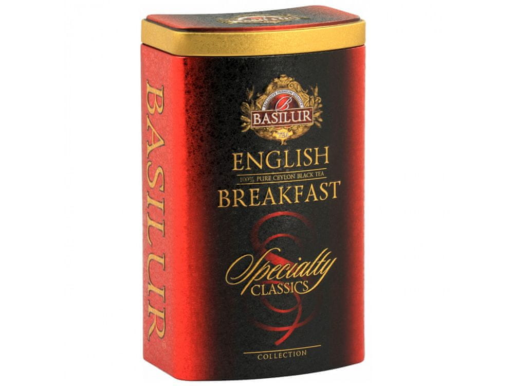 Basilur BASILUR English Breakfast - Jemne nakrájaný čierny listový čaj v ozdobnej plechovke, 100g, 1